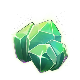 Green crystal jackpot symbol